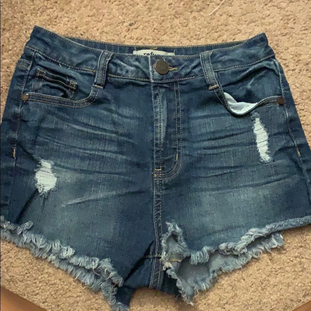 Ripped jean shorts